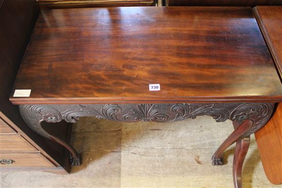 Irish mahogany card table on claw feet